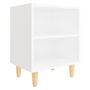 Voir la diapositive 4 : VIDAXL Tables de chevet avec pieds en bois 2 pcs Blanc 40x30x50 cm