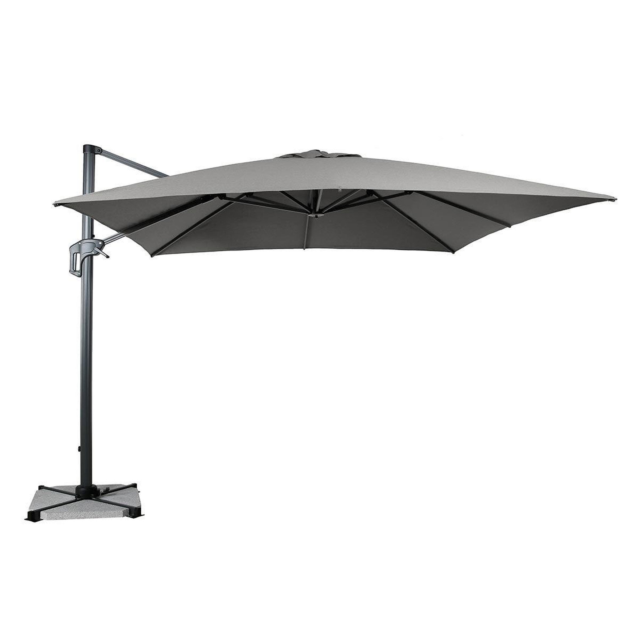Voir la diapositive 1 : Paris Prix Parasol déporté rotatif  grimaud  300cm gris clair