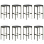 Voir la diapositive 3 : VIDAXL Ensemble de bar de jardin 9 pcs et coussins Resine tressee Gris
