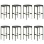 Voir la diapositive 3 : VIDAXL Ensemble de bar de jardin 9 pcs et coussins Resine tressee Gris