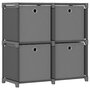 Voir la diapositive 1 : VIDAXL Etagere a 4 cubes avec boîtes Gris 69x30x72,5 cm Tissu