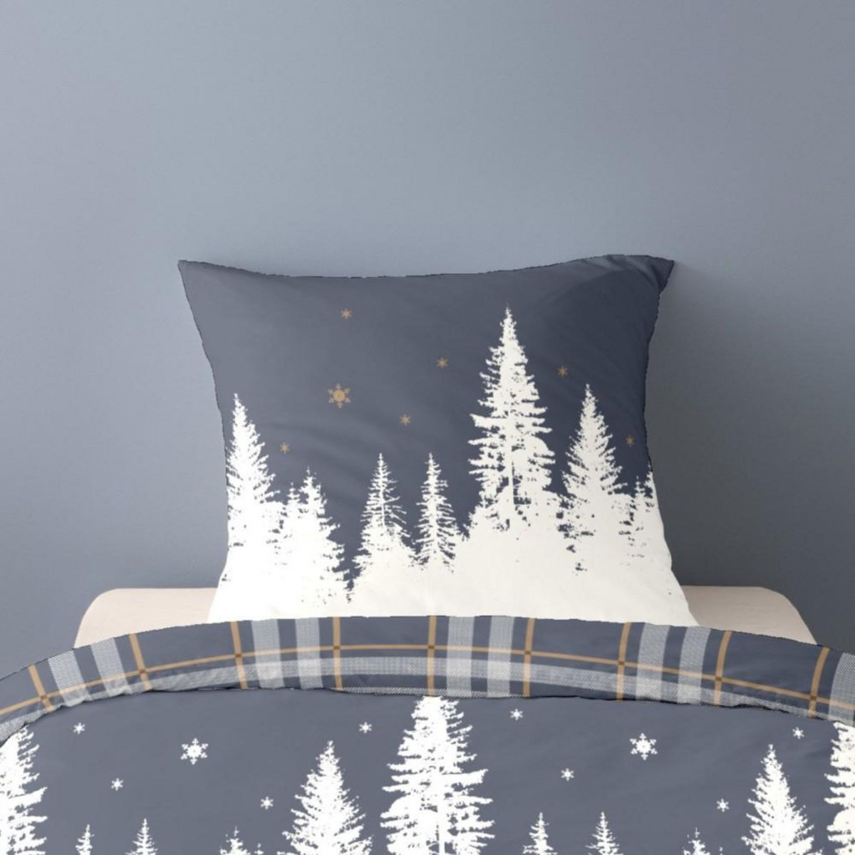 Dourev Housse de couette Flanelle 140x200 RIM + 1 taie