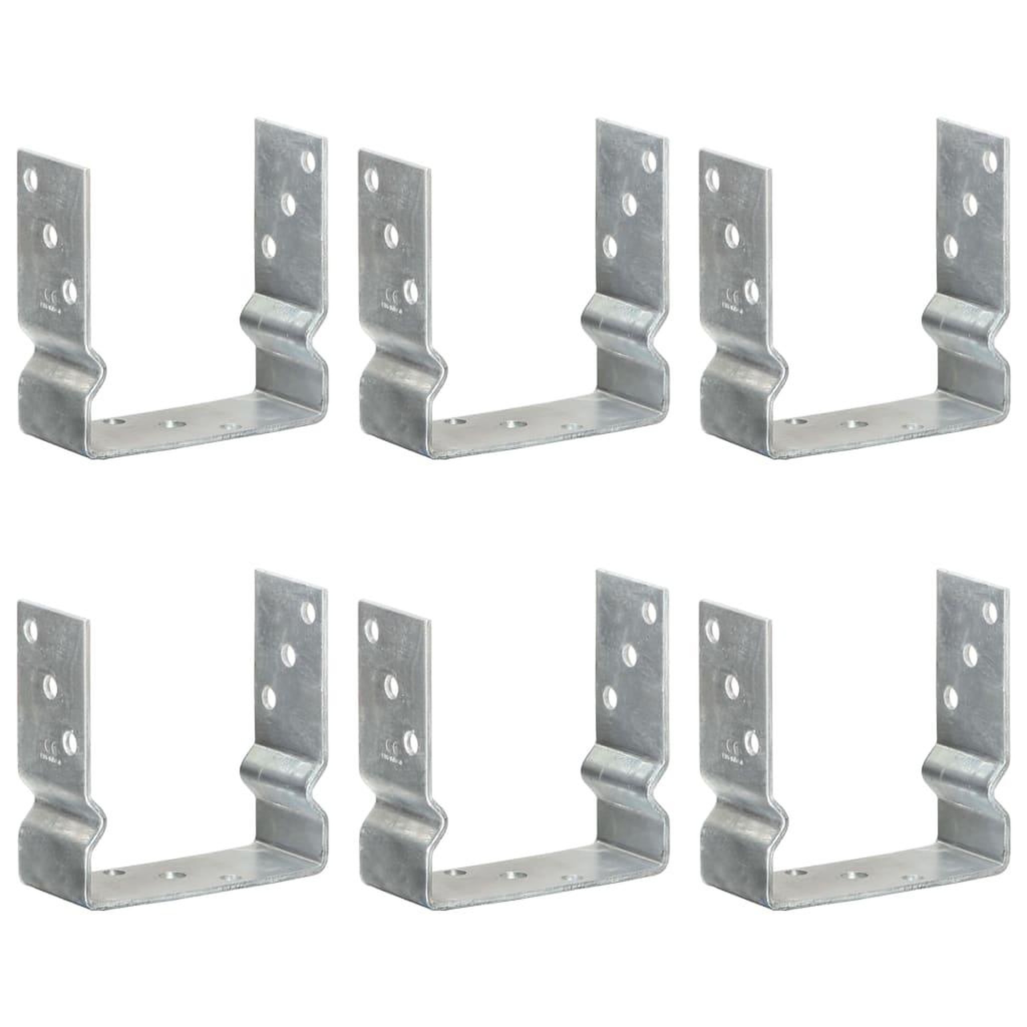 VIDAXL Piquets de cloture 6 pcs Argente 14x6x15 cm Acier galvanise