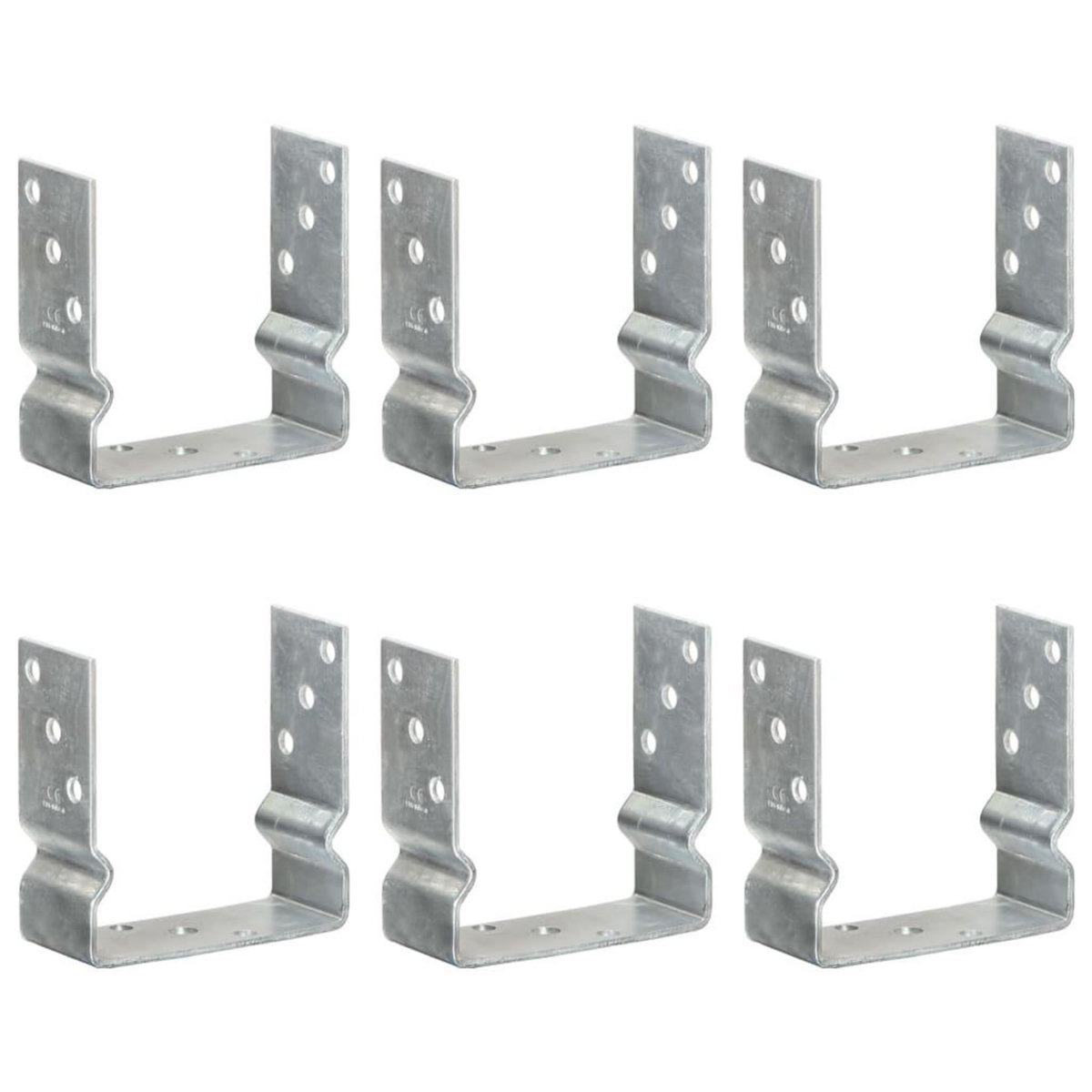 VIDAXL Piquets de cloture 6 pcs Argente 14x6x15 cm Acier galvanise