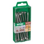 CENTRALE BRICO Lot de 10 vis acier tête fraisée bombée torx SPAX, Diam.6 mm x L.100 mm