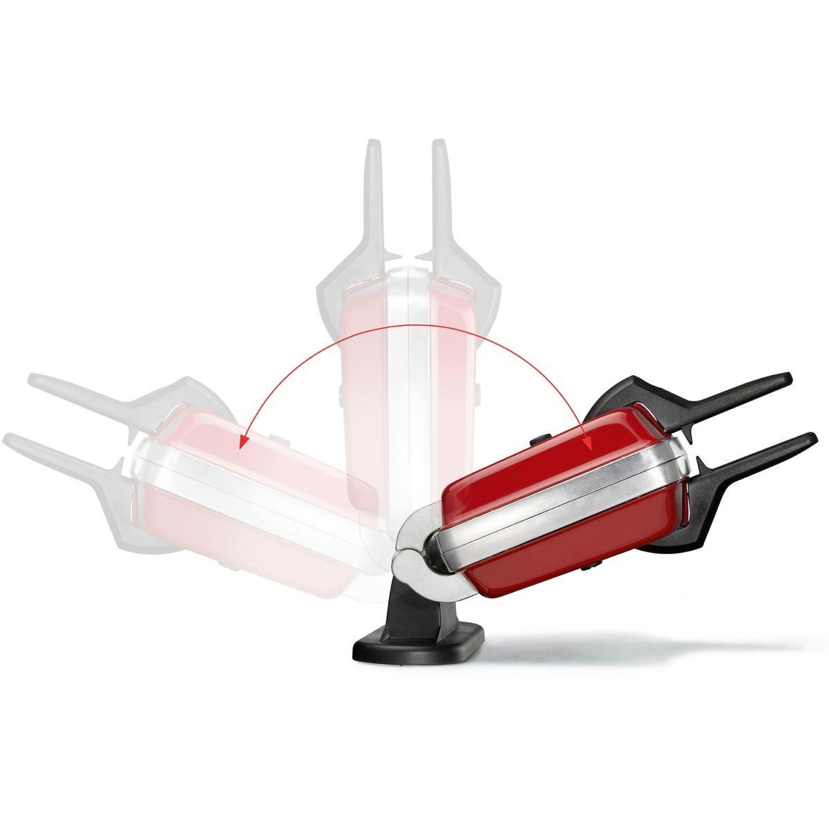 LAGRANGE Gaufrier super 2 antiadhésif rouge coeur