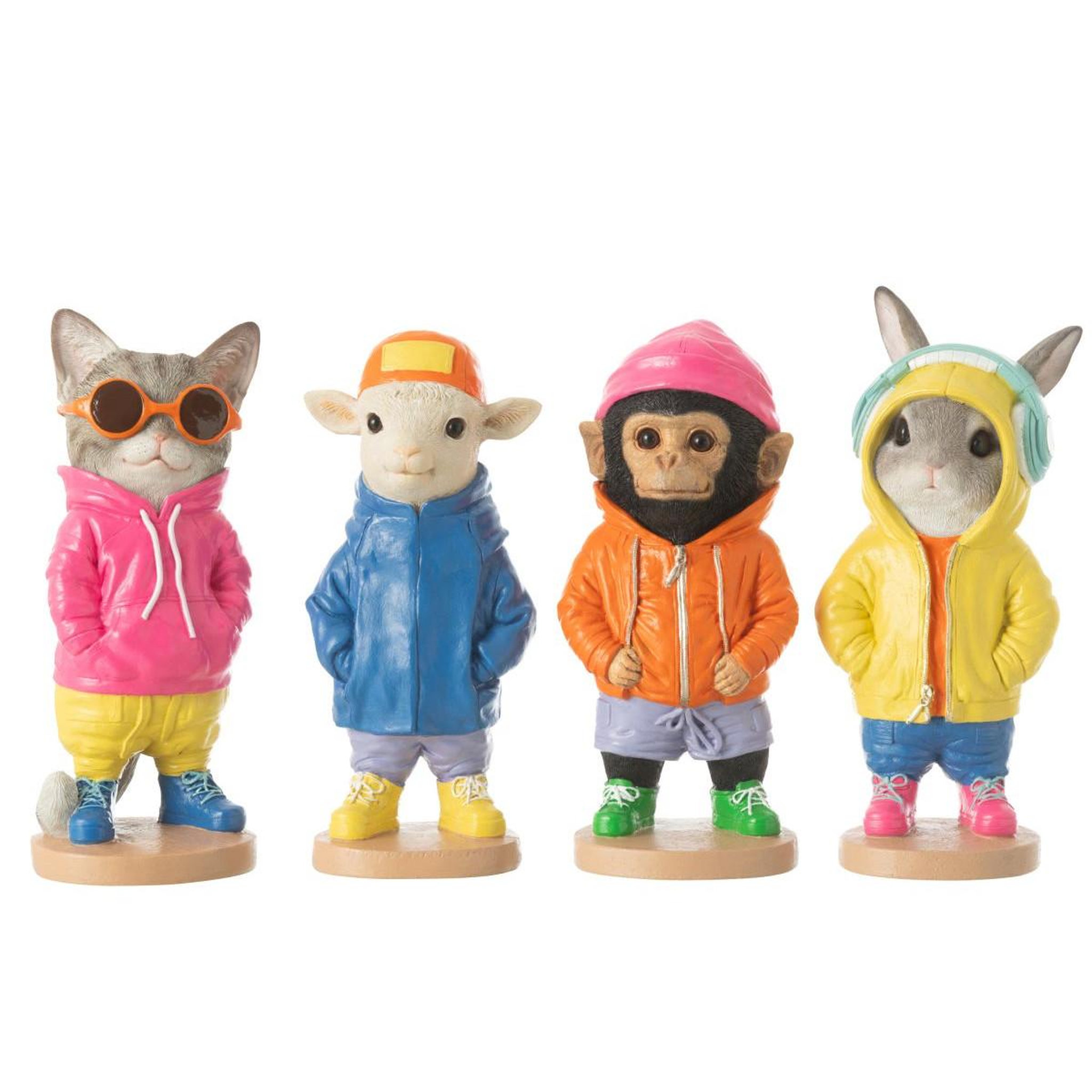Voir la diapositive 4 : J-LINE Statuette mouton déco  fashion  27cm multicolore