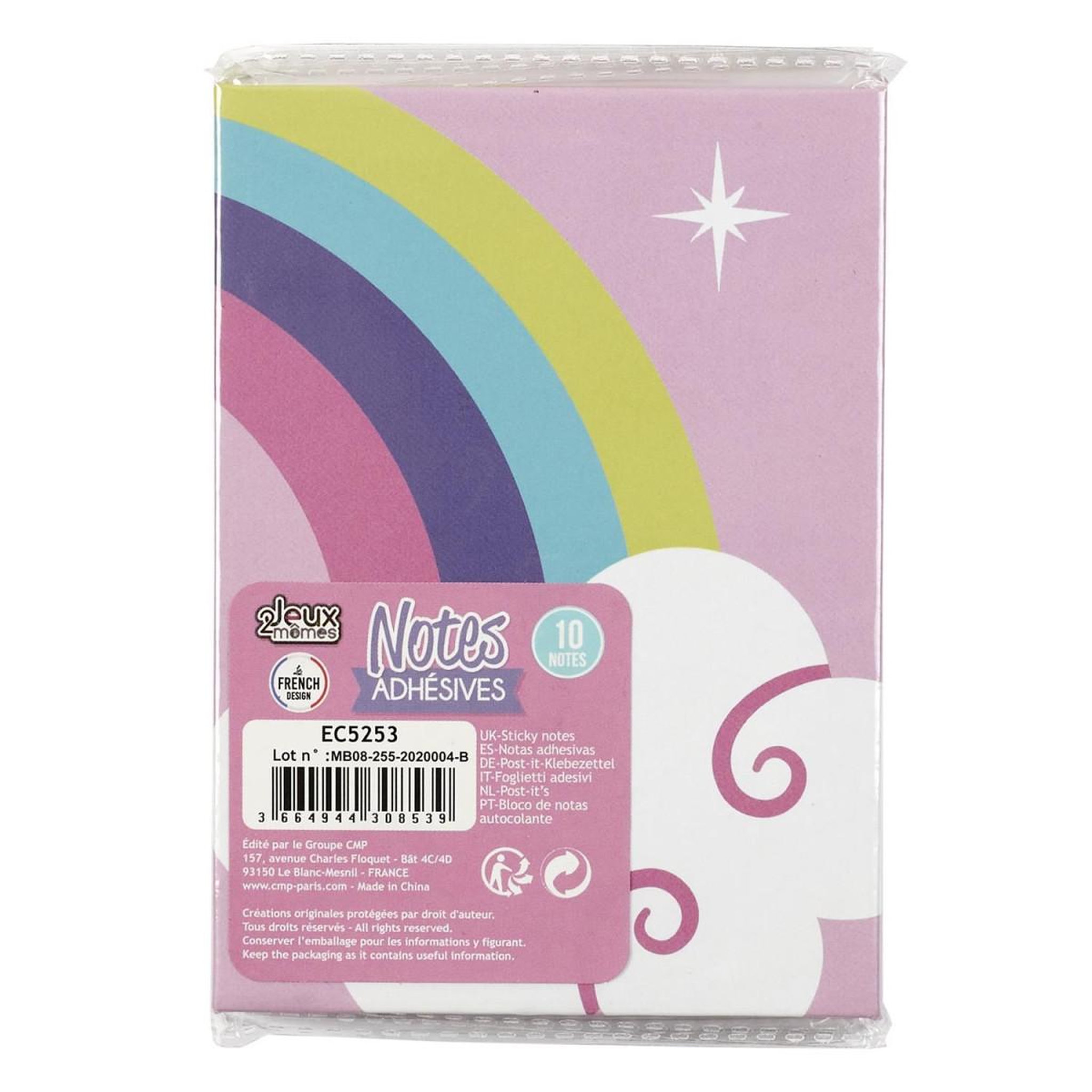 Voir la diapositive 5 : Jeux 2 momes Notes adhésives  licorne  11cm rose