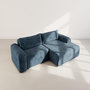 Voir la diapositive 6 : BEST MOBILIER Rebecca - canapé d'angle droit 4 places convertible avec coffre en velours texturé