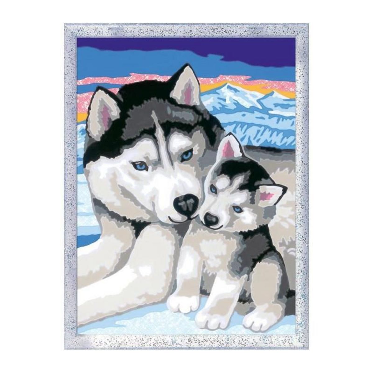 RAVENSBURGER CreArt Kids 18x24cm Doux bisous de Husky, Kit de peinture par numéros Numéro d'Art, Des 7 ans, 25829, Ravensburger