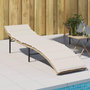 Voir la diapositive 1 : VIDAXL Chaise longue avec coussin beige 55x199x50 cm resine tressee