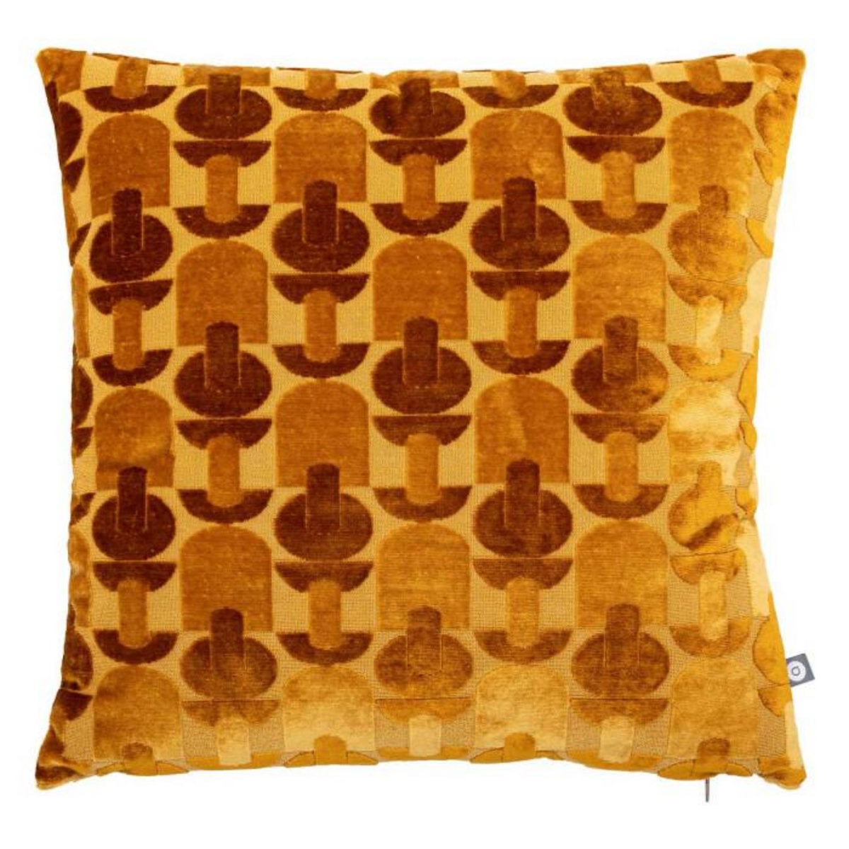 ATMOSPHERA Coussin Jacquard en Velours  Luna  40x40cm Ocre