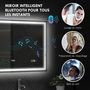 Voir la diapositive 5 : HOMCOM Miroir lumineux LED salle de bain 100 x 80 cm bluetooth interrupteur tactile lumière réglable 3 couleurs fonction anti-buée et mémoire