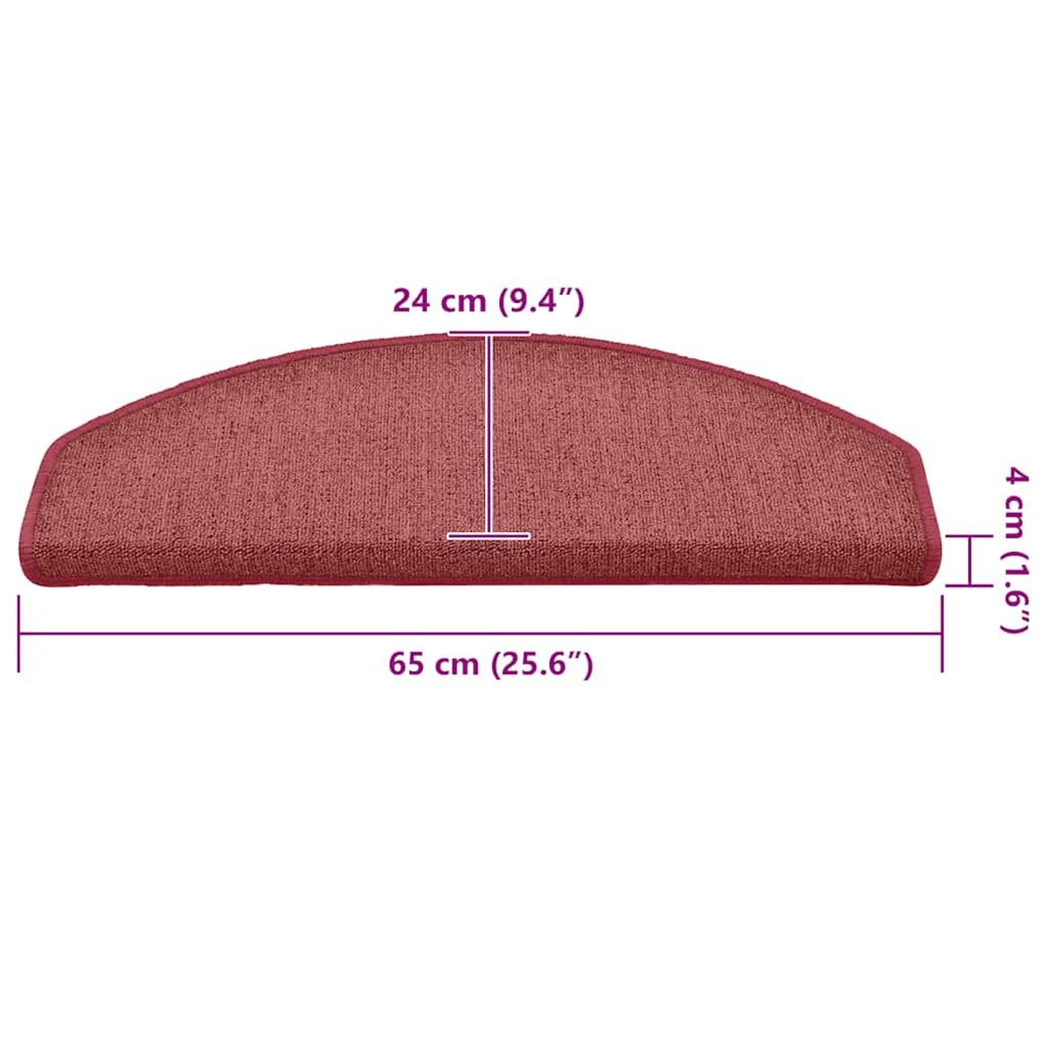 Voir la diapositive 6 : VIDAXL Tapis d'escalier 30 pcs rouge 65x24x4 cm