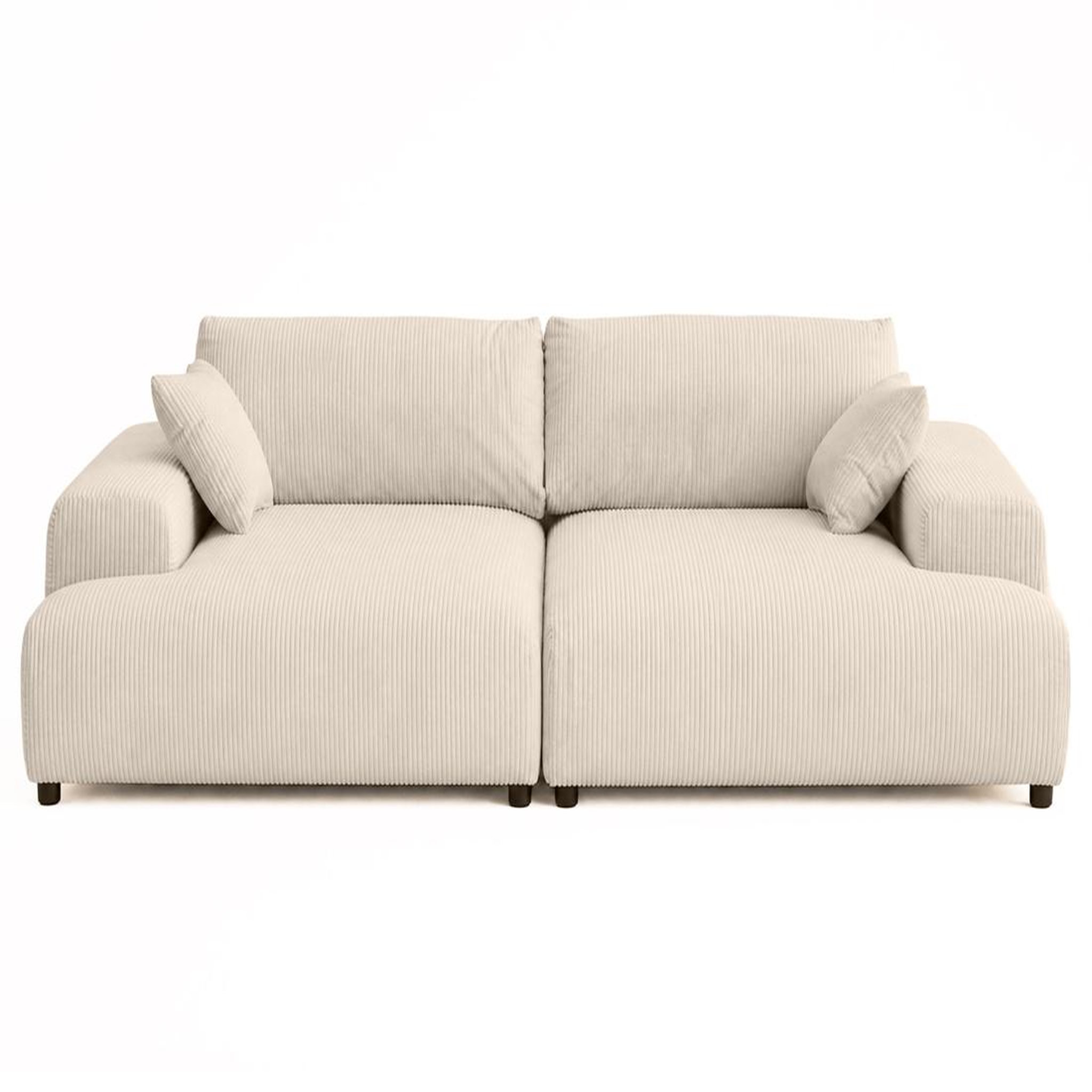 Voir la diapositive 1 : LISA DESIGN Garance - canapé droit 4 places double méridienne - assise profonde - en velours côtelé