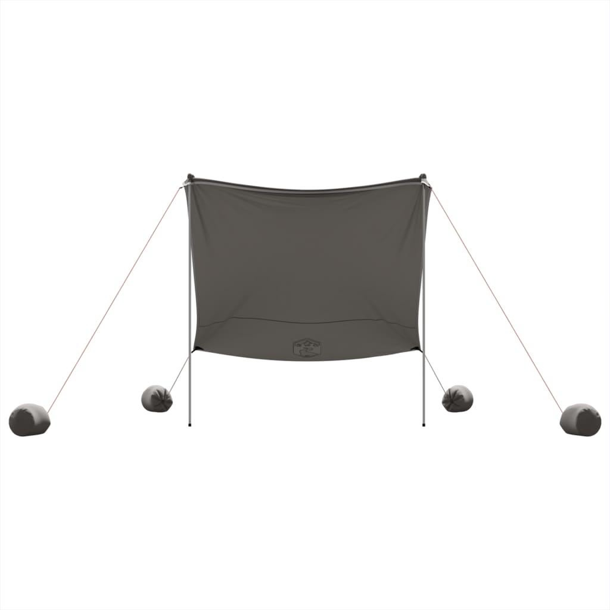 Voir la diapositive 4 : VIDAXL Auvent de plage avec ancres de sable gris 214x236 cm