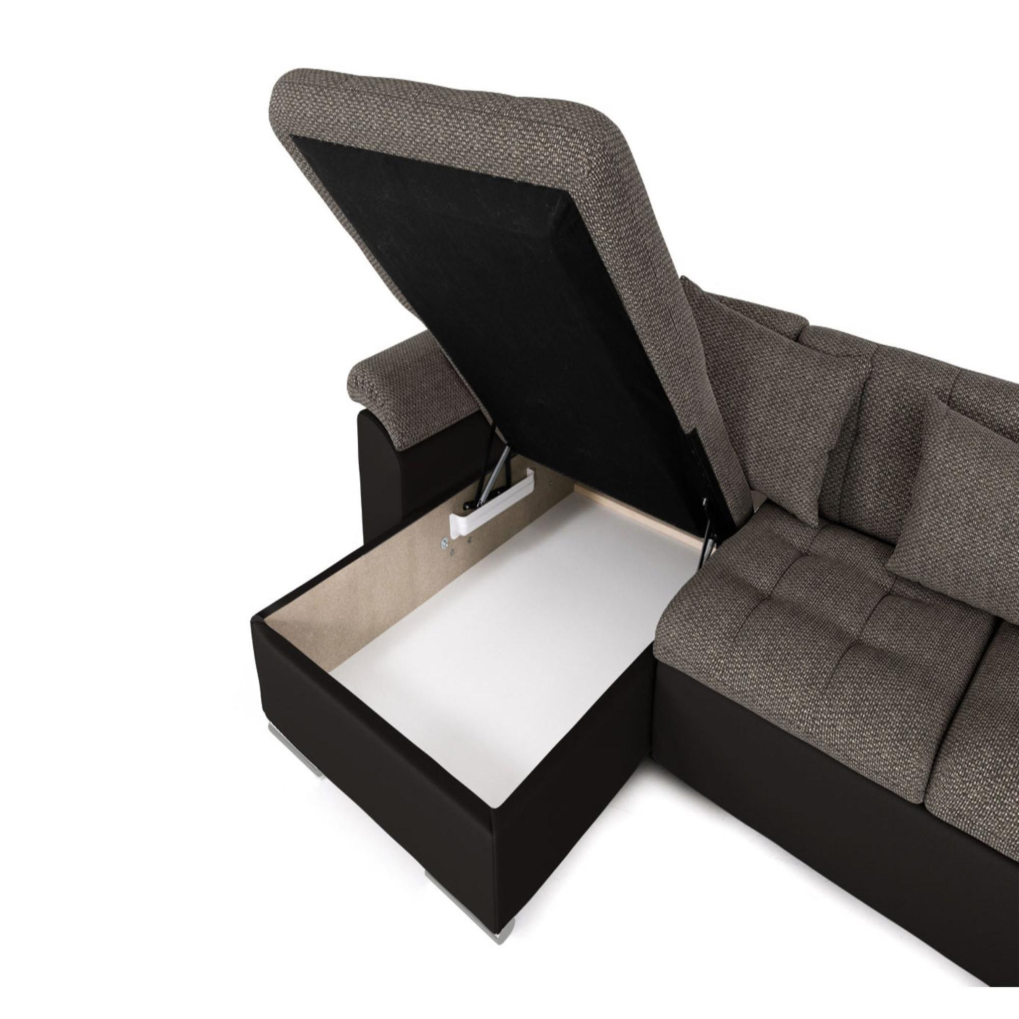 Voir la diapositive 4 : BEST MOBILIER Chuck - canapé panoramique xxl - convertible avec coffre - 7 places - droit