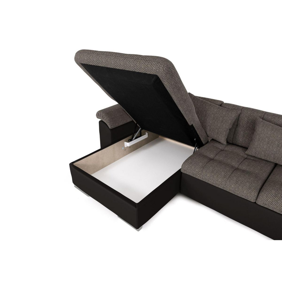 BEST MOBILIER Chuck - canapé panoramique xxl - convertible avec coffre - 7 places - droit