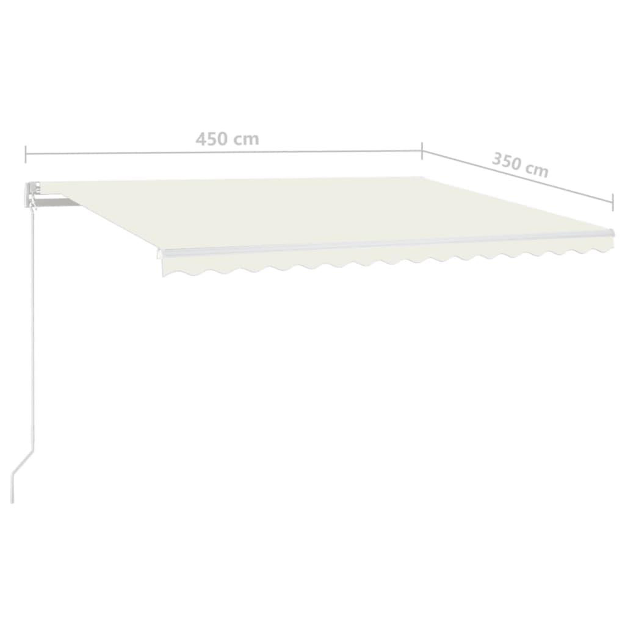 Voir la diapositive 6 : VIDAXL Auvent manuel retractable avec LED 450x350 cm Creme