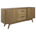 TOILINUX Buffet en panneaux de particules avec 4 tiroirs et 2 portes - Beige