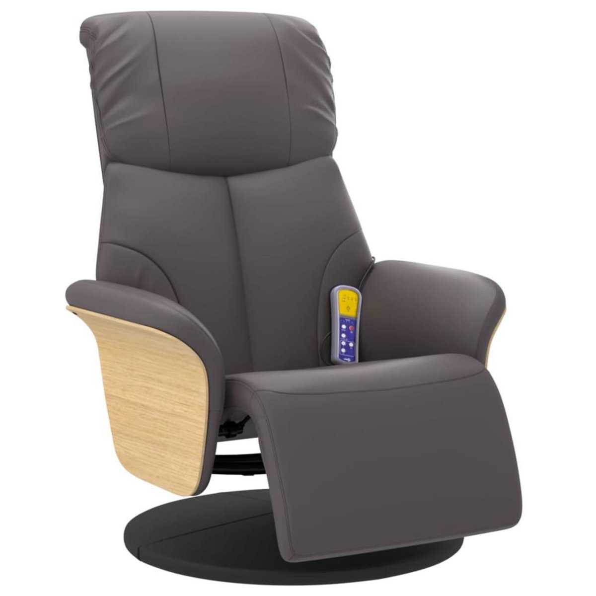 VIDAXL Fauteuil inclinable de massage repose-pieds gris similicuir