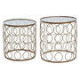 Voir la diapositive 1 : ATMOSPHERA Lot de 2 Tables d'Appoint Design  Archi  44cm Or