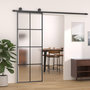 Voir la diapositive 1 : VIDAXL Porte coulissante Aluminium et verre ESG 76x205 cm Noir