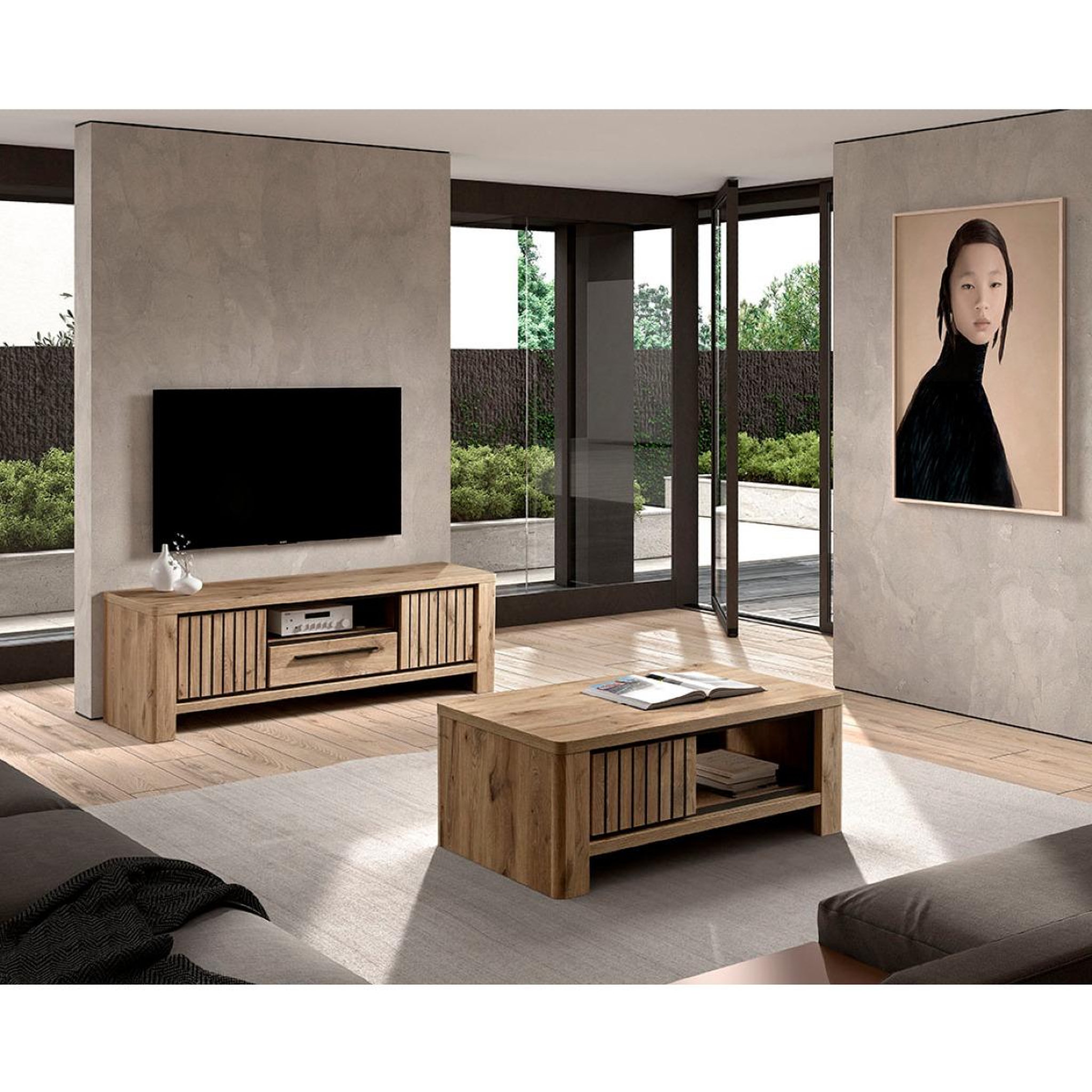 Voir la diapositive 3 : JLC KREATION Table basse industrielle 115cm santorini