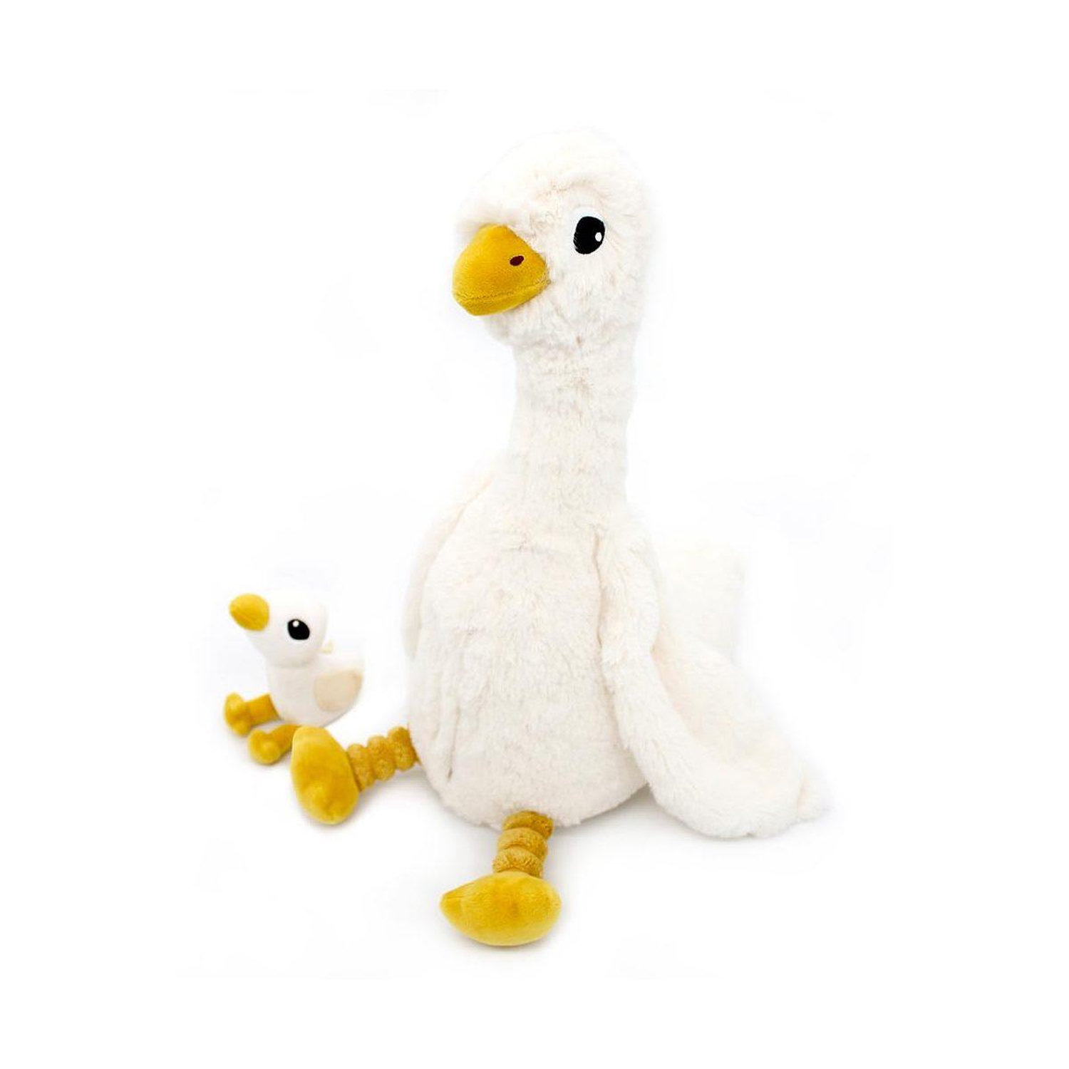 Peluche Les Déglingos Les Ptipotos Jebongou Oie Maman Et Bébé Velours Côtelé Et Soft Velours - vue 2