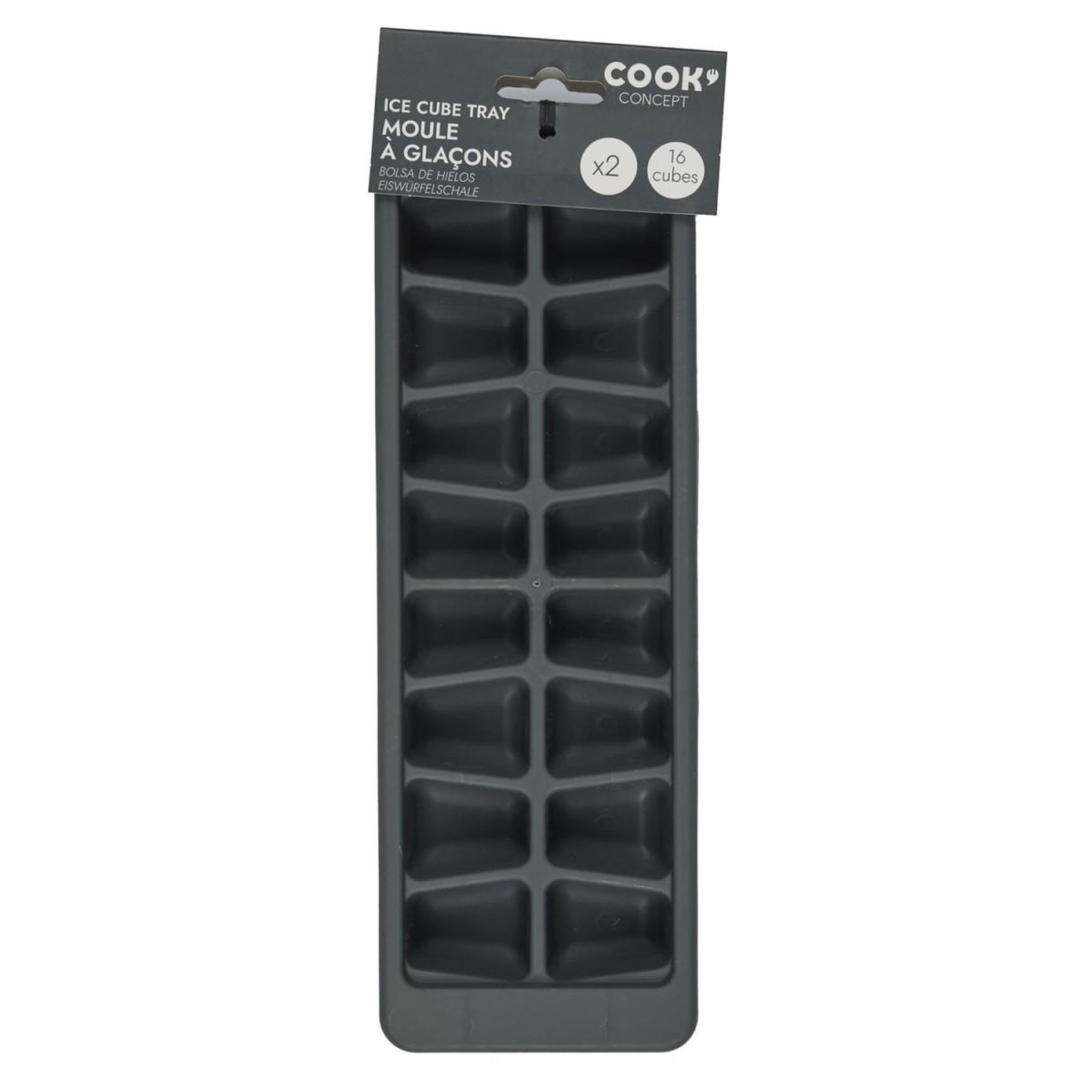 Voir la diapositive 6 : COOK CONCEPT Lot de 2 moules à glaçons  line  25cm gris