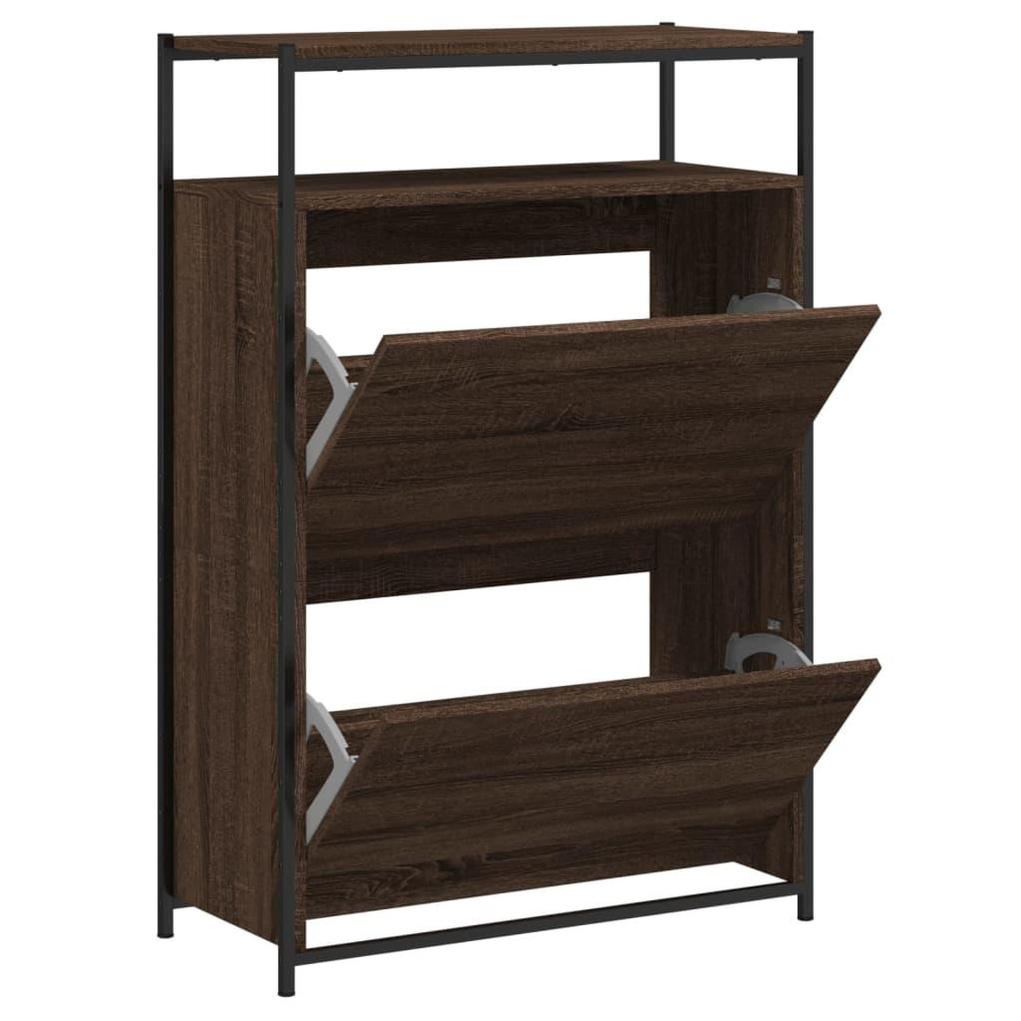 Voir la diapositive 2 : VIDAXL Meuble a chaussures chene marron 75x34x112 cm bois d'ingenierie