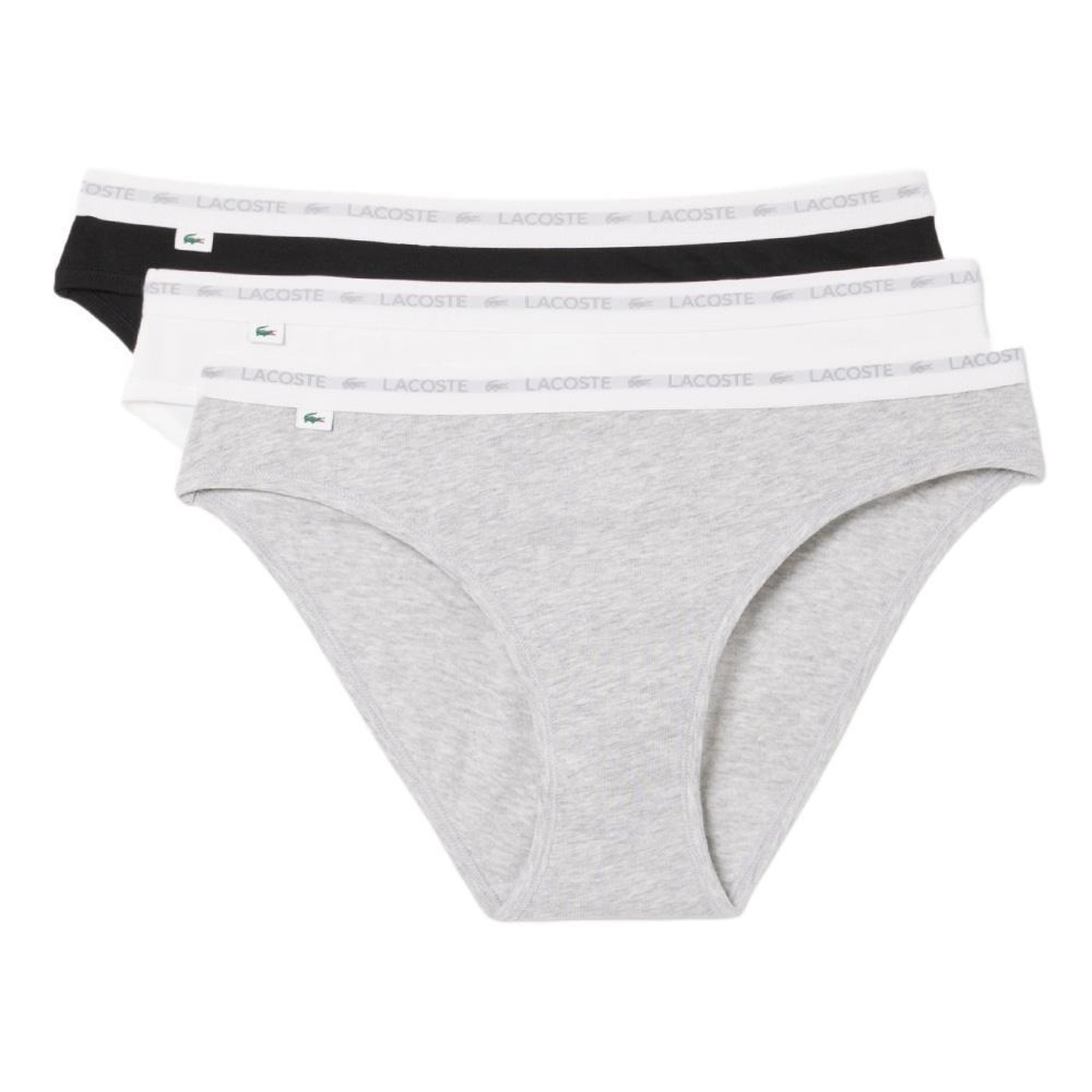 Lacoste X3 culottes gris/noir/blanc femme lacoste coton stretch. Coloris disponibles : Gris