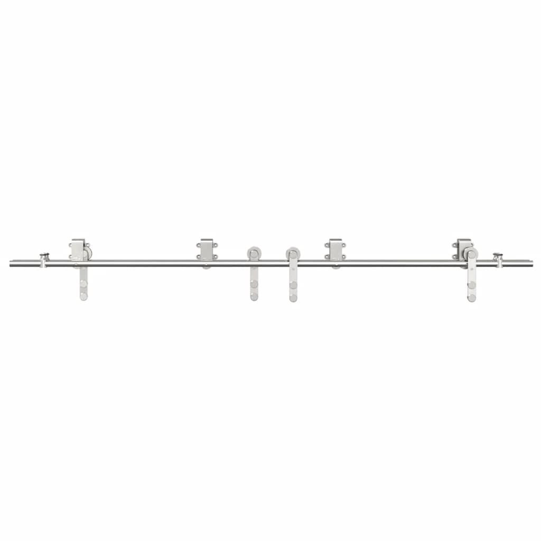 Voir la diapositive 5 : VIDAXL Kit fixation porte coulissante 200 cm Acier inoxydable Argente