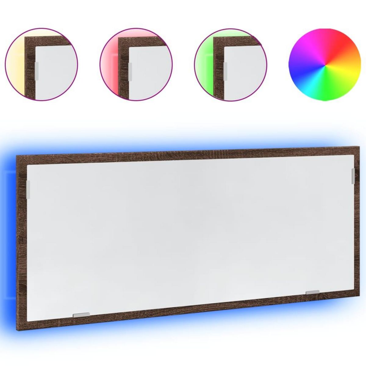 VIDAXL Miroir de salle de bain a LED chene marron bois d'ingenierie