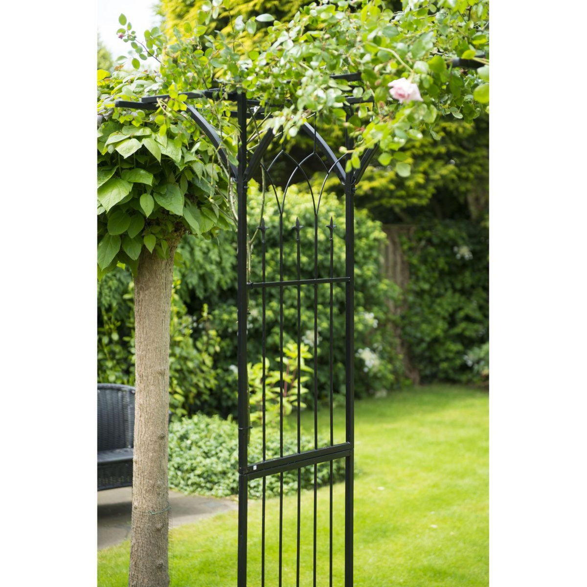 Nature Pergola double droite en acier galvanisé noir