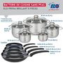 Voir la diapositive 2 : ELO Ensemble de 4 Poêles de cuisson 20, 24, 28 et 32 cm et 5 faitouts 12, 14, 16, 20 et 24 cm Elo Prima Brillant