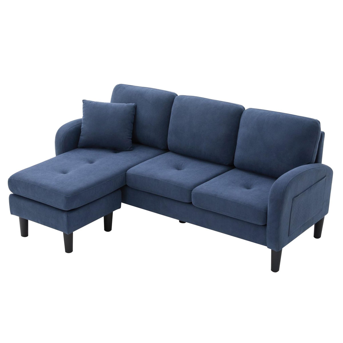 MERAX Canapé d'angle réversible fixe 3 places tissu