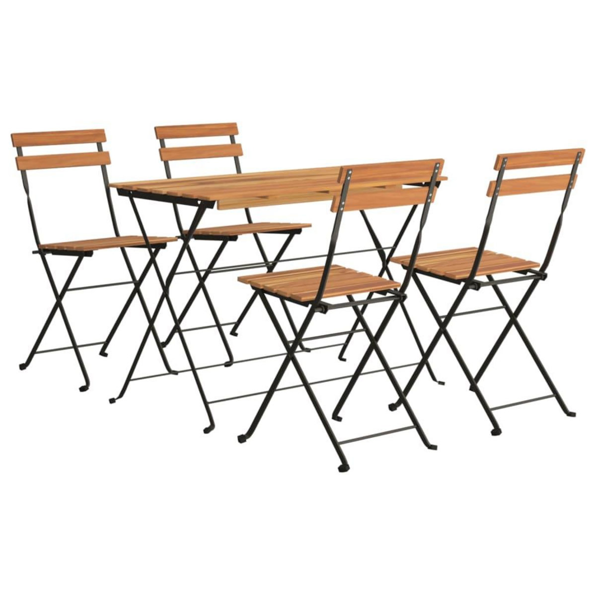 VIDAXL Ensemble de bistro pliable 5 pcs Bois d'acacia solide et acier