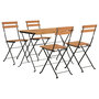 Voir la diapositive 3 : VIDAXL Ensemble de bistro pliable 5 pcs Bois d'acacia solide et acier