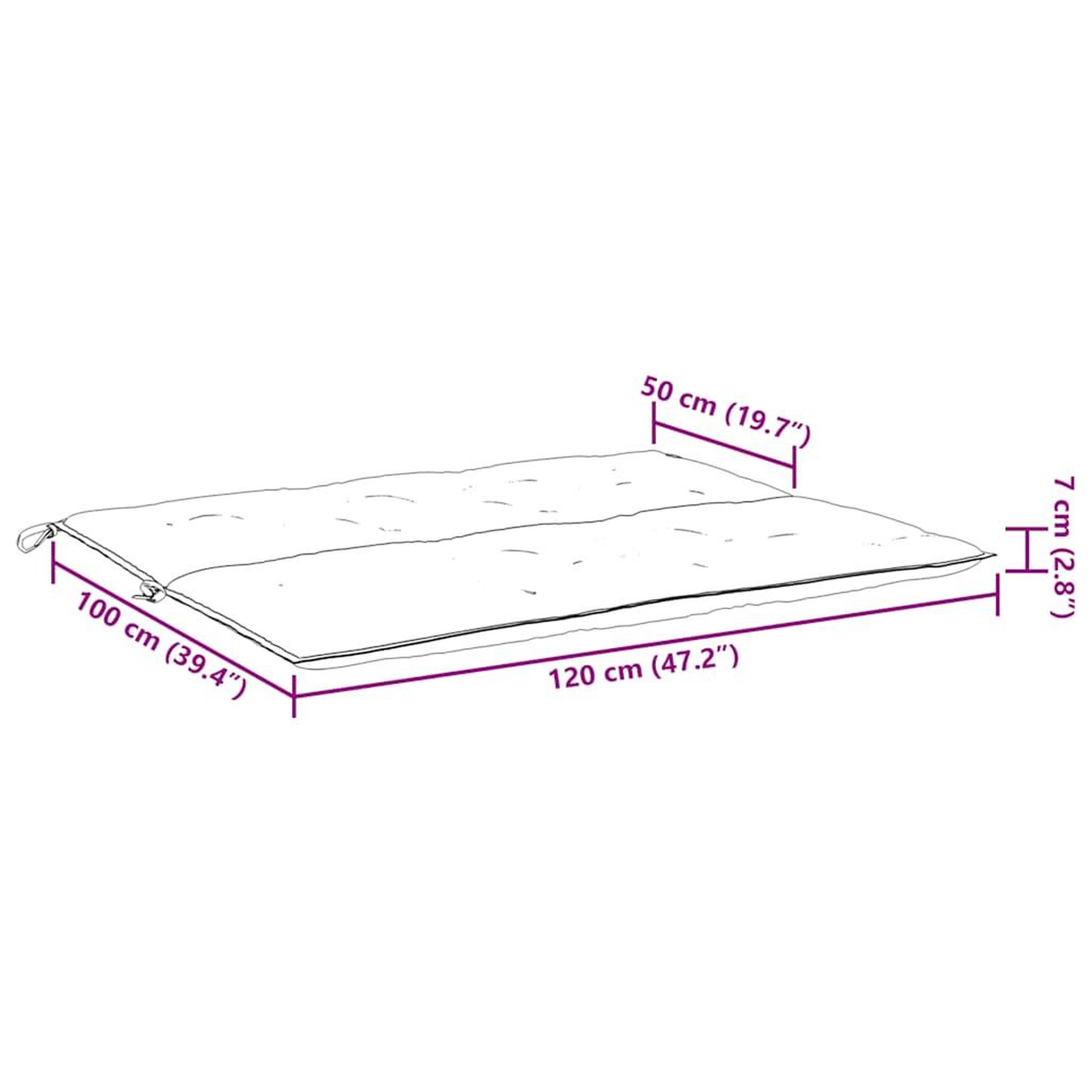 Voir la diapositive 6 : VIDAXL Coussin de banc de jardin beige 120x(50+50)x7 cm tissu oxford