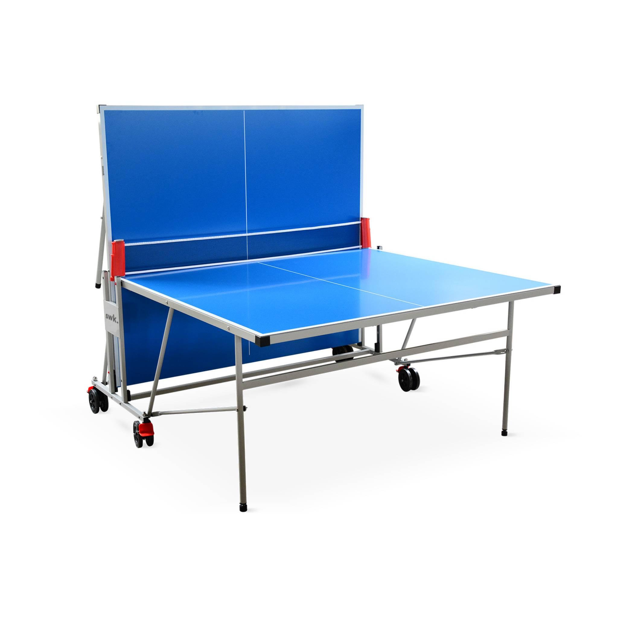 Voir la diapositive 6 : SWEEEK Table de ping pong OUTDOOR. avec 2 raquettes et 3 balles. pour utilisation extérieure + Housse en PVC