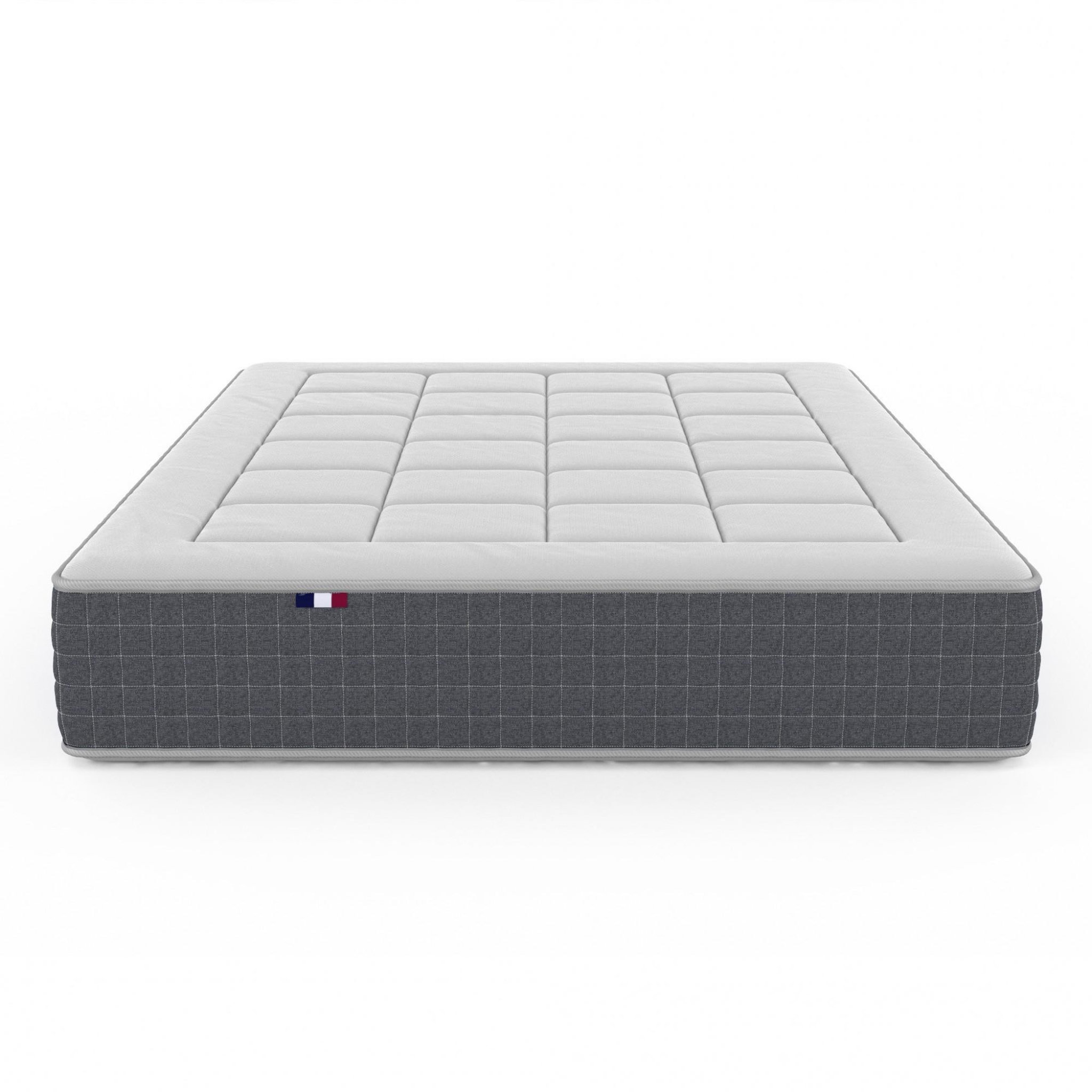 Voir la diapositive 6 : IDLITERIE Ensemble Matelas Ressort 7 zones H.28cm + Sommier + couette + oreillers Fabriqué en France MAX