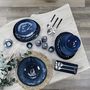 Voir la diapositive 5 : Paris Prix Lot de 6 Assiettes Plates  Au Grès  27cm Bleu