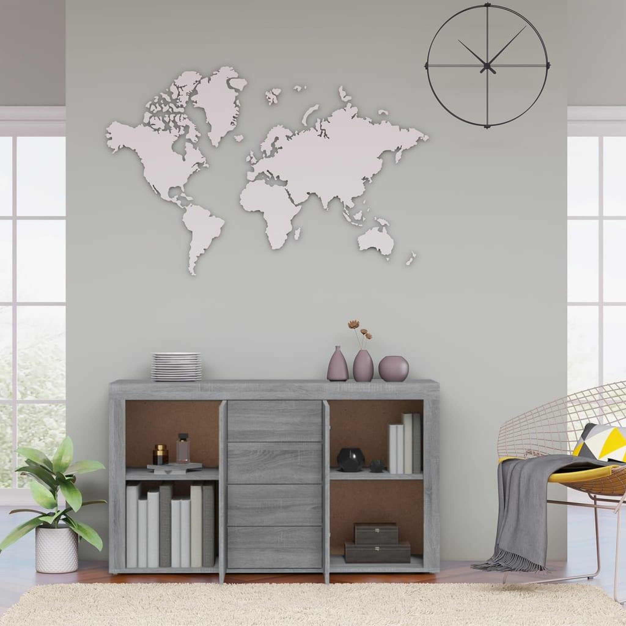 Voir la diapositive 3 : VIDAXL Buffet Sonoma gris 120x36x69 cm Bois d'ingenierie