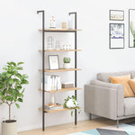 VIDAXL Etagere inclinee a 5 niveaux Marron clair et noir 64x35x185cm