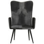 Voir la diapositive 3 : VIDAXL Chaise a oreilles Noir et gris Cuir veritable