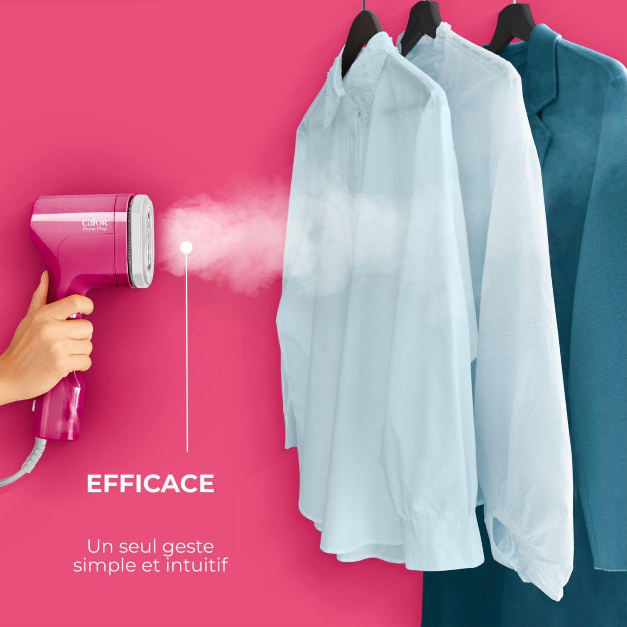 Voir la diapositive 3 : CALOR Défroisseur vapeur DT2023C6 Pure Pop Rose