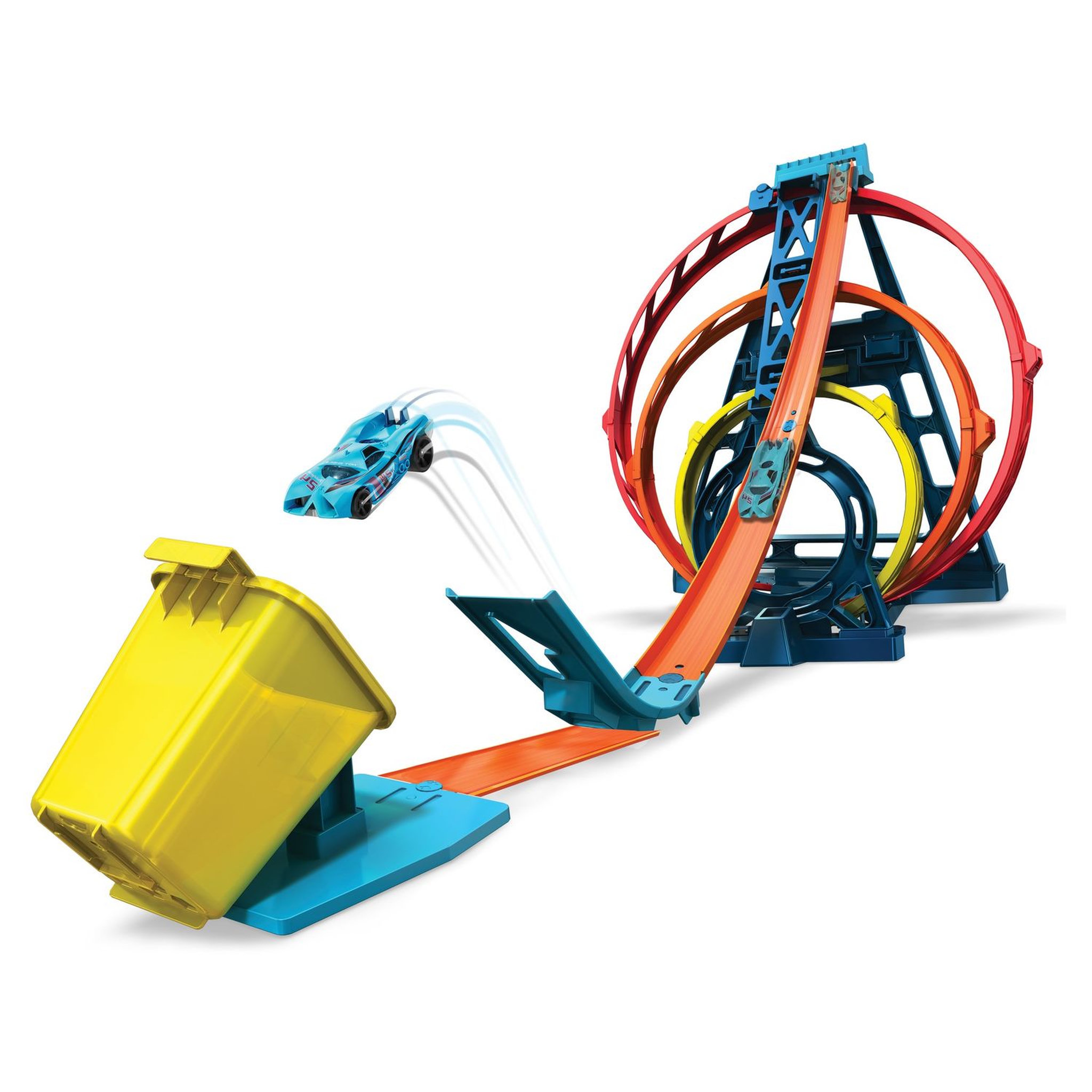 Voir la diapositive 2 : MATTEL Kit Triple looping track builder Hot Wheels