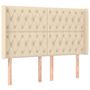 Voir la diapositive 2 : VIDAXL Tete de lit avec oreilles Creme 163x16x118/128 cm Tissu