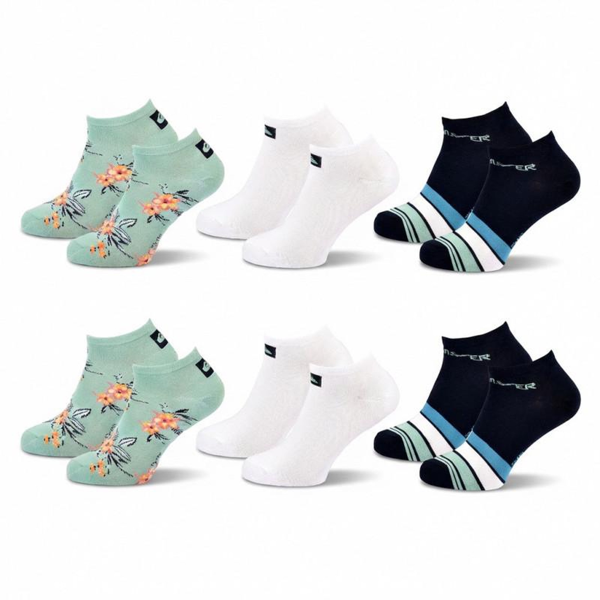 Voir la diapositive 1 : QUIKSILVER Quiksilver pack de chaussettes homme sneaker– lot 6 paires sport
